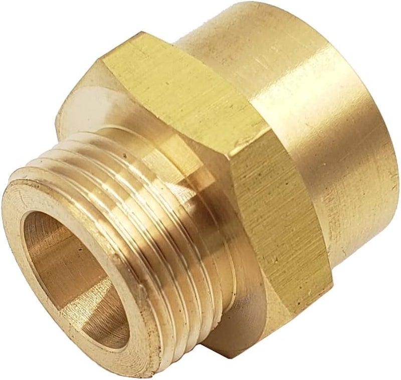 PartLogix Metric to NPT Brass Bushing Adapter (M22x1.5 Male to 1/2" NPT Female, 1) - Image 1